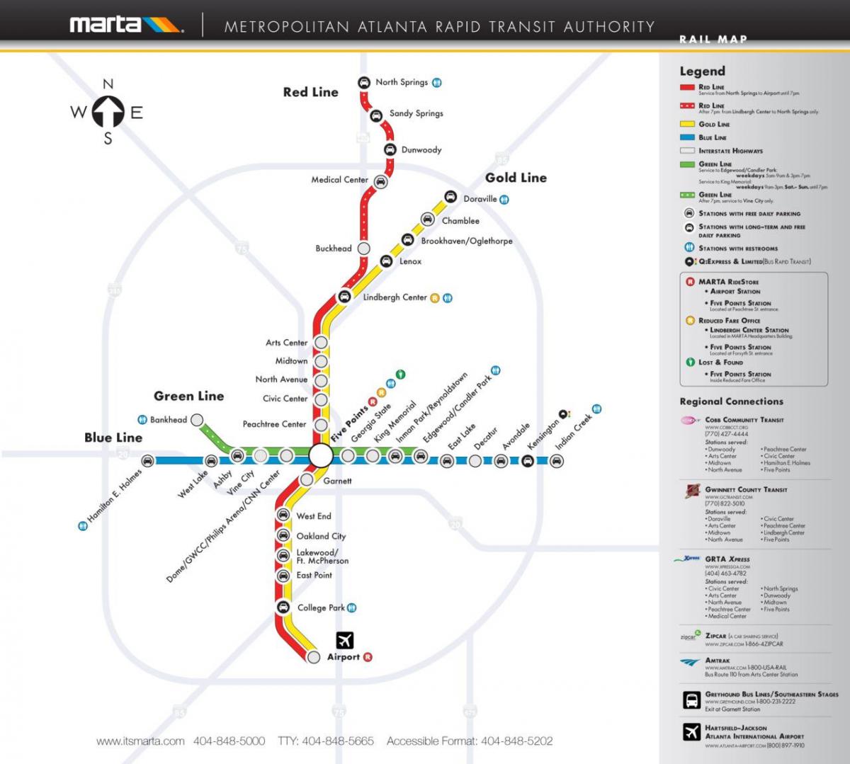MARTA metró térkép