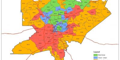 Irányítószám térkép Atlanta