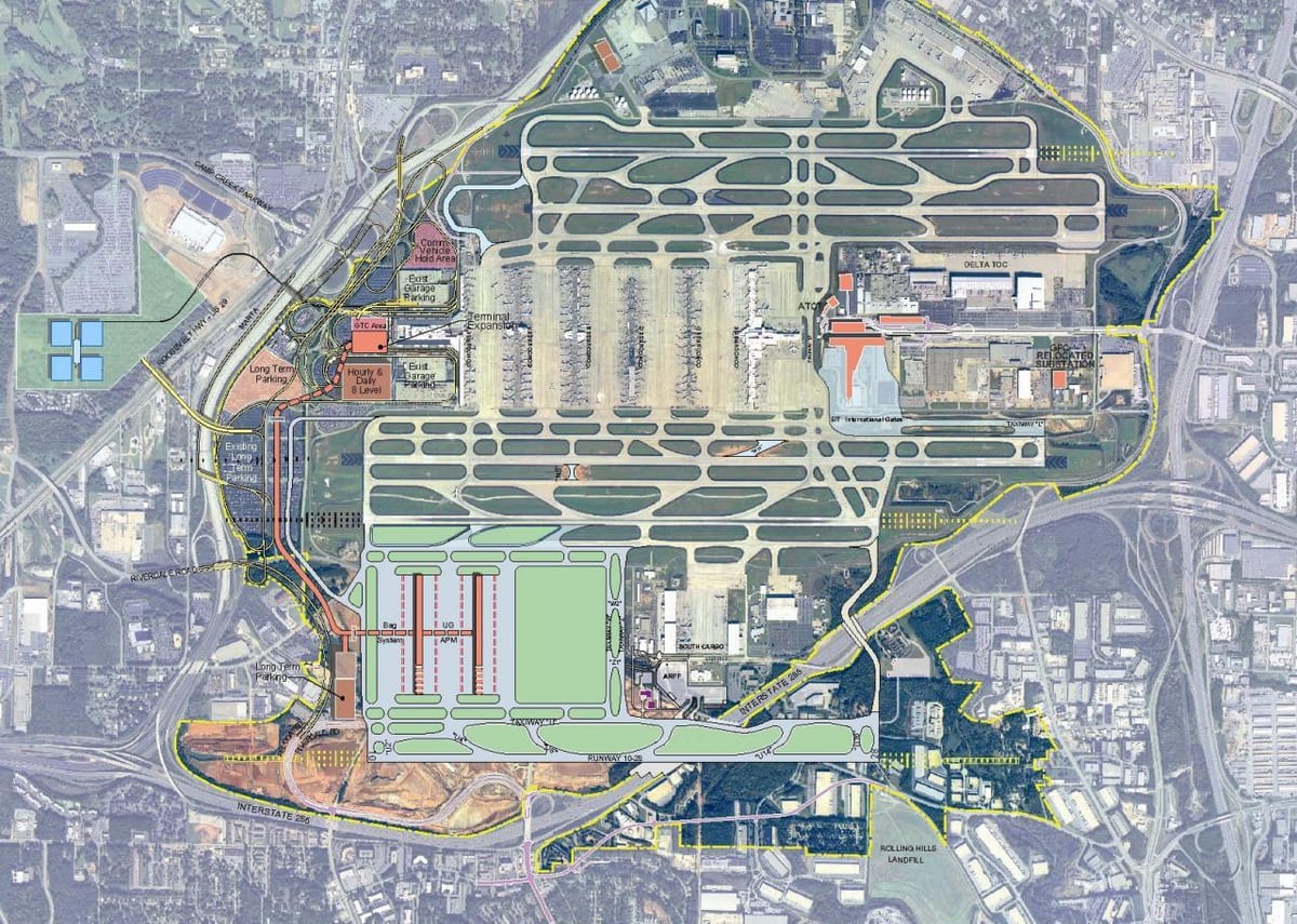 Atlanta Georgia repülőtér térkép