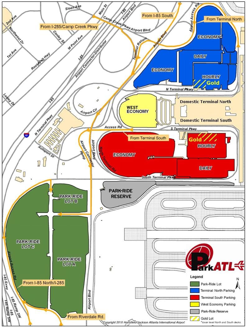 Atlanta Hartsfield reptéri parkolás-térkép