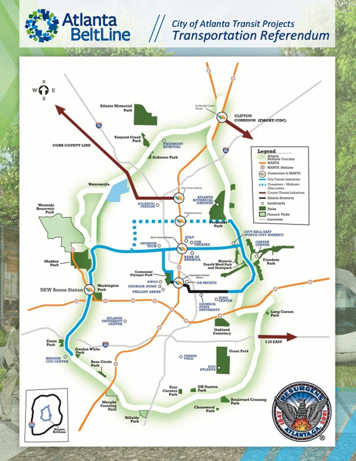térkép Atlanta beltline