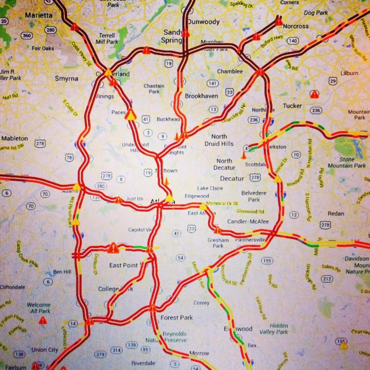 térkép Atlanta forgalom