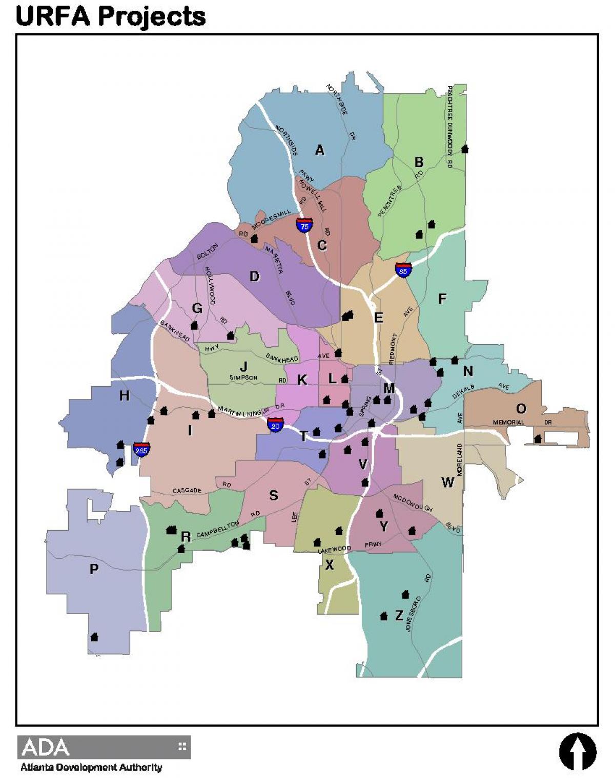 térkép Atlanta zóna térképen