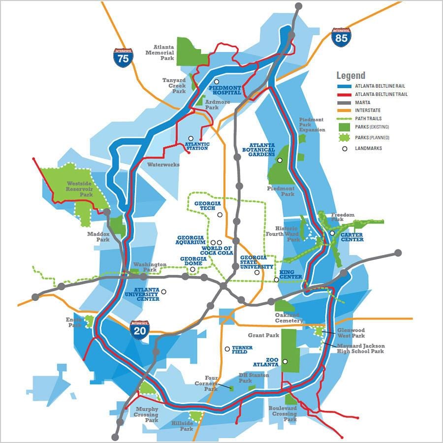 beltline Atlanta térkép