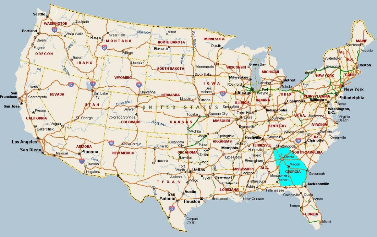 térkép Georgia, USA