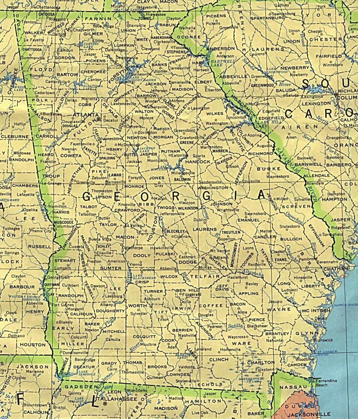 térkép Georgia városok