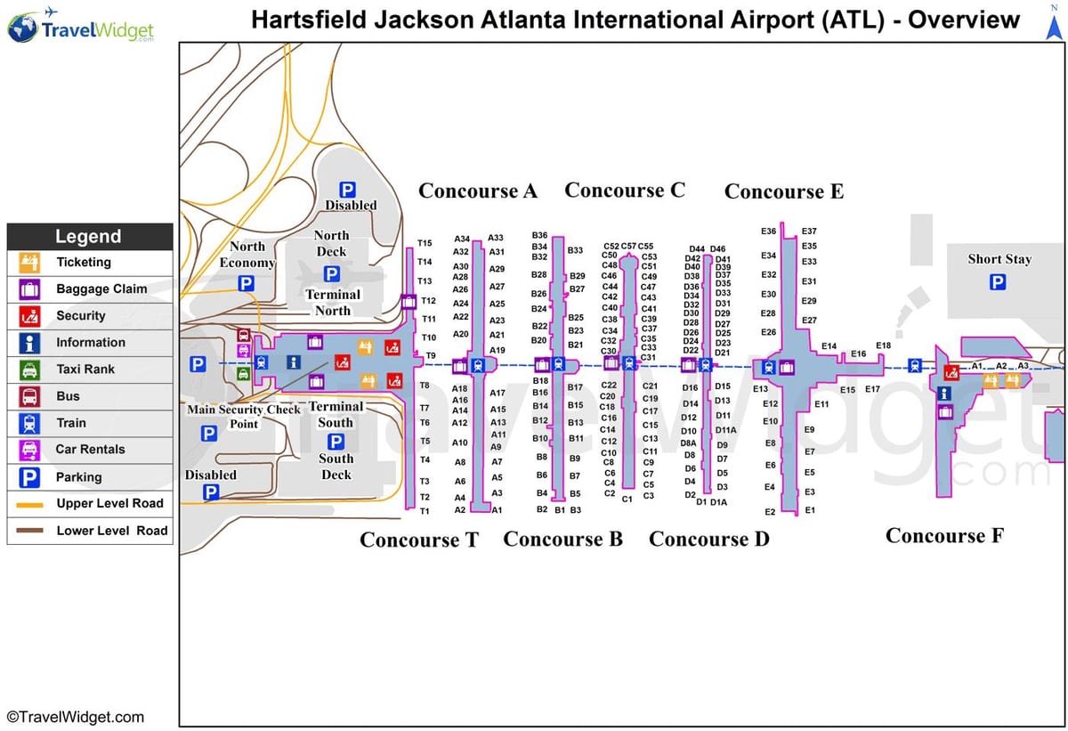 térkép Hartsfield-Jackson airport