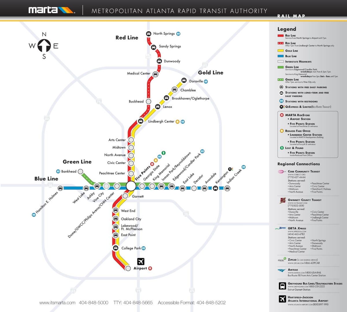MARTA metró térkép
