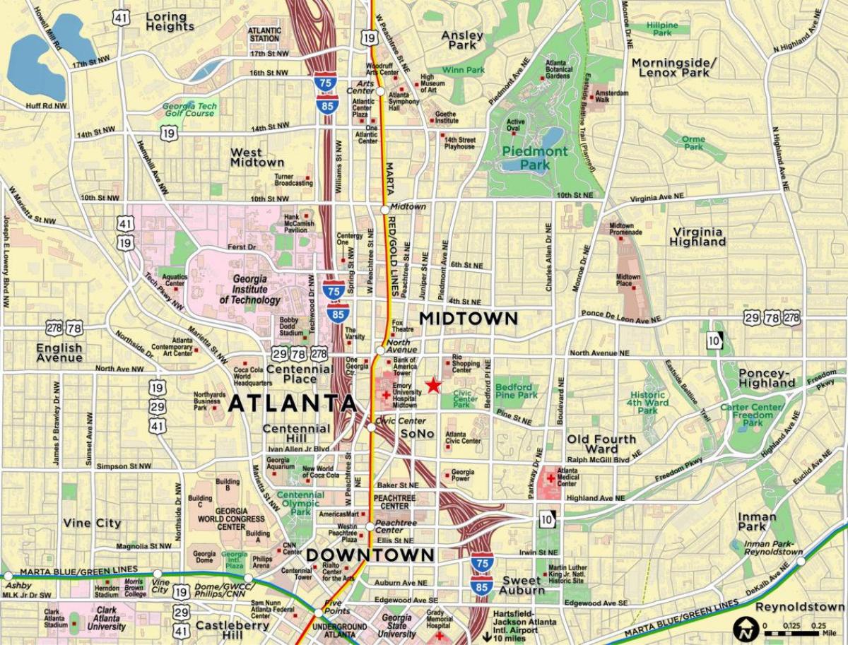 térkép midtown-Atlanta