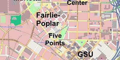 Térkép downtown Atlanta