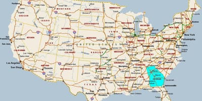 Térkép Georgia, USA